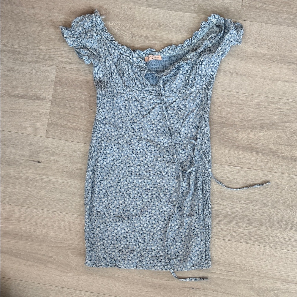 SundaeMuse Blue Floral Mini Dress
